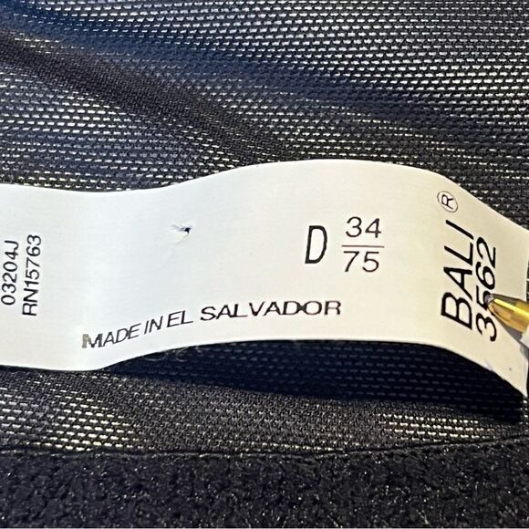 Bali Bra Black Size 34D Mesh Sides no Padding, Underwire. - Picture 4 of 8